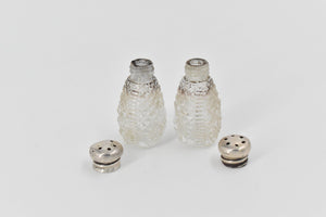 Sterling Silver Antique Cut Crystal Salt & Pepper Shaker Set (2 pcs)