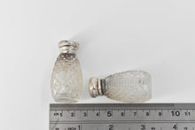 Load image into Gallery viewer, Sterling Silver Antique Cut Crystal Salt &amp; Pepper Shaker Set (2 pcs)