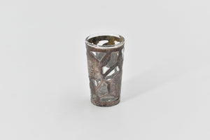 Sterling Silver Mexican Rose Engraved Floral Filigree Shot Glass