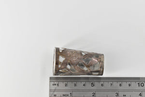 Sterling Silver Mexican Rose Engraved Floral Filigree Shot Glass