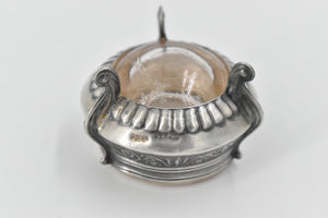Sterling Silver Ornate Antique Scroll Embossed Salt Cellar