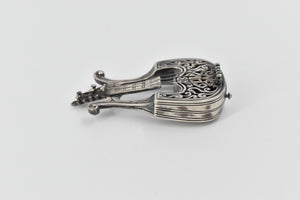 Sterling Silver Havdalah Harp Ornate Lyre Stringed Spice Box