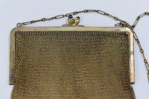 Sterling Silver Whiting & Davis Co Soldered Mesh Vermeil Purse Hand Bag