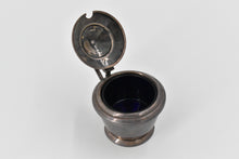 Load image into Gallery viewer, Sterling Silver 1936 George Boot Cobalt Glass Lidded Salt Cellar