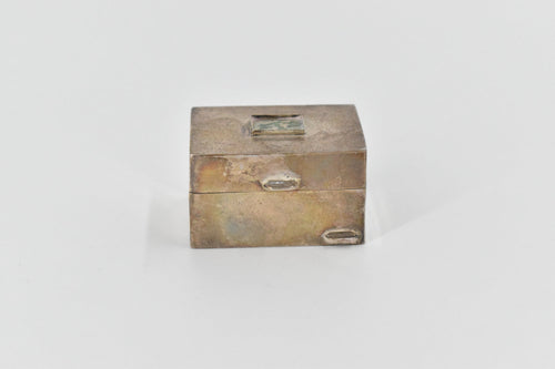 Sterling Silver Square Vintage Hand Made Trinket Pill Box