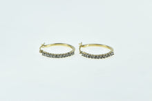 Load image into Gallery viewer, 10K 0.25 Ctw Diamond Classic Round 17.4mm Hoop Earrings Yellow Gold