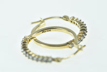 Load image into Gallery viewer, 10K 0.25 Ctw Diamond Classic Round 17.4mm Hoop Earrings Yellow Gold