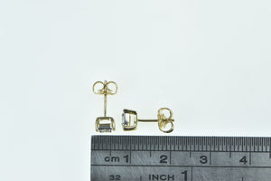 10K Princess Diamond Squared Vintage Classic Stud Earrings Yellow Gold