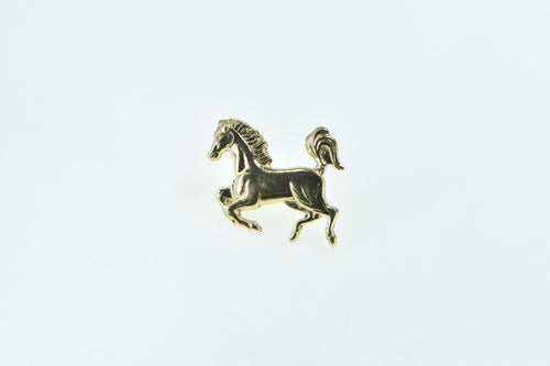 18K Italian Designer Galloping Reared Up Horse Lapel Pin/Brooch Yellow Gold