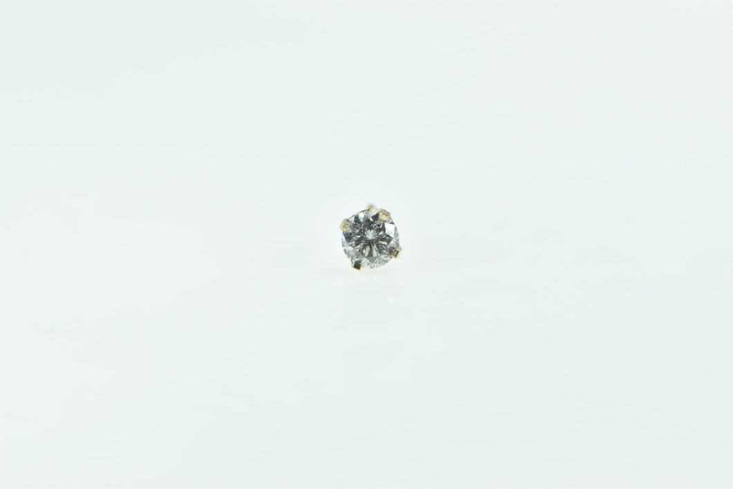 14K 0.27 Ct Diamond Solitaire Classic Single Stud Earring Yellow Gold