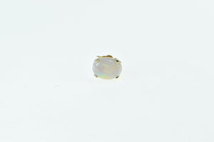 14K Oval Natural Opal Classic Solitaire Single Stud Earring Yellow Gold