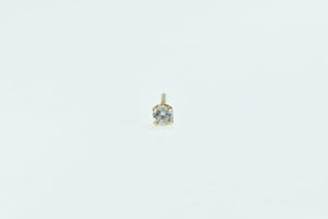 14K Classic Single Diamond Solitaire Round Stud Earring Yellow Gold