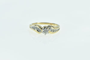 10K Vintage Diamond Classic Bypass Promise Ring Yellow Gold