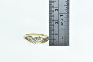 10K Vintage Diamond Classic Bypass Promise Ring Yellow Gold