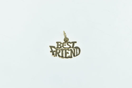 14K Best Friend Word Cut Out Friendship Love Charm/Pendant Yellow Gold