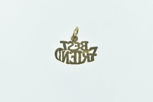 14K Best Friend Word Cut Out Friendship Love Charm/Pendant Yellow Gold