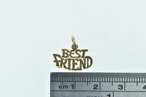 14K Best Friend Word Cut Out Friendship Love Charm/Pendant Yellow Gold