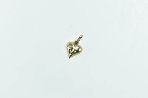 14K Heart Love Symbol Romantic Diamond Cut Charm/Pendant Yellow Gold
