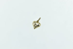 14K Heart Love Symbol Romantic Diamond Cut Charm/Pendant Yellow Gold