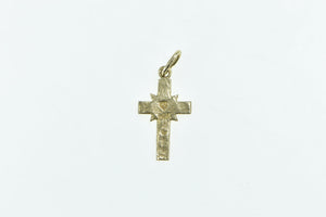 14K Vintage Retro Cross Christian Faith Symbol Charm/Pendant Yellow Gold