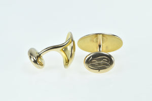 10K 1960's Diamond Vintage Star Inset Men's Cuff Links Yellow Gold