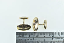 Load image into Gallery viewer, 10K 1960&#39;s Diamond Vintage Star Inset Men&#39;s Cuff Links Yellow Gold