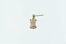 Load image into Gallery viewer, 14K Wedding Bell Bow Diamond Cut Dangle Single Earring Yellow Gold