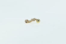 Load image into Gallery viewer, 14K Wedding Bell Bow Diamond Cut Dangle Single Earring Yellow Gold