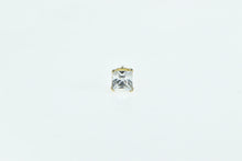 Load image into Gallery viewer, 14K Princess Solitaire Classic CZ Single Stud Earring Yellow Gold