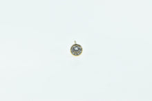 Load image into Gallery viewer, 14K Round Bezel Vintage CZ Single Solitaire Stud Earring Yellow Gold