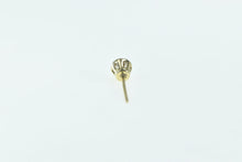 Load image into Gallery viewer, 14K Round Bezel Vintage CZ Single Solitaire Stud Earring Yellow Gold