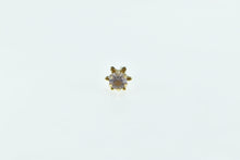 Load image into Gallery viewer, 14K Round Pink Topaz Vintage Single Solitaire Stud Earring Yellow Gold