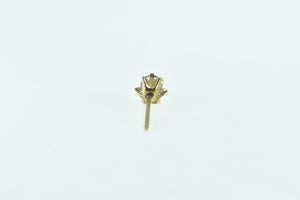 14K Round Pink Topaz Vintage Single Solitaire Stud Earring Yellow Gold