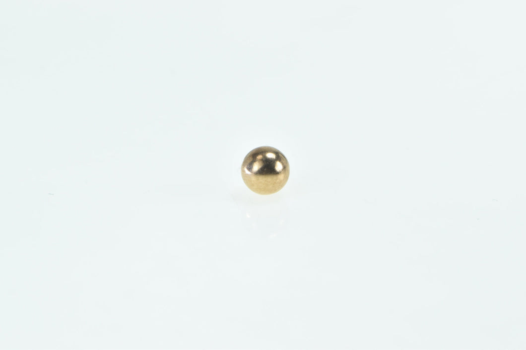 14K 5.9mm Ball Sphere Round Single Stud Earring Yellow Gold