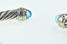 Load image into Gallery viewer, Sterling Silver 14K Gold David Yurman Blue Topaz Cuff Bracelet 6.25&quot;