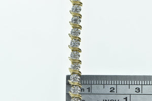 10K 0.78 Ctw Diamond Classic Vintage Tennis Bracelet 6.75" Yellow Gold