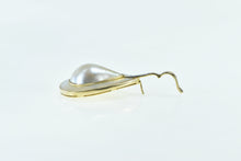 Load image into Gallery viewer, 14K Pear Mother of Pearl Diamond Vintage Statement Pendant Yellow Gold