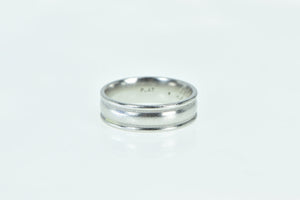 Platinum 6.5mm Vintage Classic Men's Wedding Band Ring