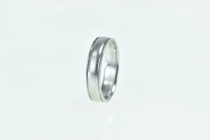 Platinum 5.3mm Vintage Grooved Men's Wedding Band Ring