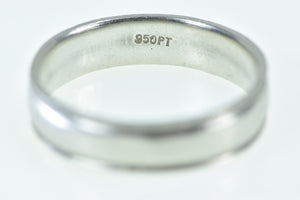 Platinum 5.3mm Vintage Grooved Men's Wedding Band Ring