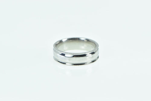 Platinum 5.25mm Vintage Classic Grooved Wedding Band Ring
