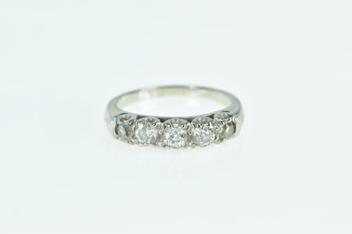 14K 1940's 0.73 Ctw OEC Diamond Vintage Wedding Ring White Gold