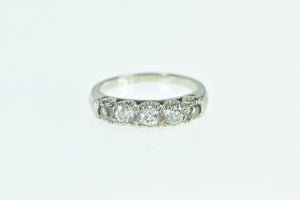 14K 1940's 0.73 Ctw OEC Diamond Vintage Wedding Ring White Gold