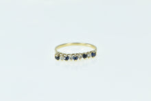 Load image into Gallery viewer, 14K Vintage Sapphire Diamond Wavy Wedding Band Ring Yellow Gold