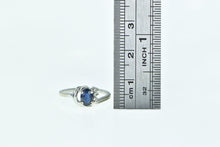 Load image into Gallery viewer, 14K Oval Sapphire Diamond Vintage Engagement Ring White Gold