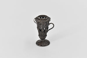 Sterling Silver Antique Filigree Shuman Small Candle Holder
