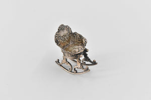 Sterling Silver Art Nouveau Antique 3D Rocking Chair Doll House