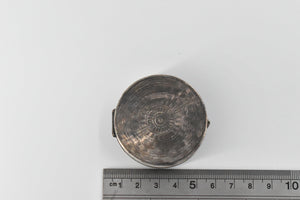 Sterling Silver Austrian Scroll Engraved Antique Round Pill Box
