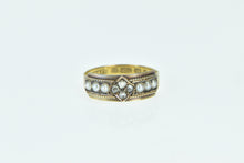 Load image into Gallery viewer, 15K 1880 T Willis&amp;Co Victorian Rose Diamond Pearl Ring Yellow Gold