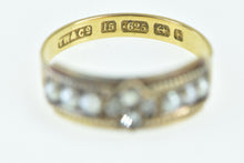 Load image into Gallery viewer, 15K 1880 T Willis&amp;Co Victorian Rose Diamond Pearl Ring Yellow Gold